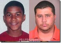 Top: 5 years ago little Trayvon and Geore on his booking photo  looked like this